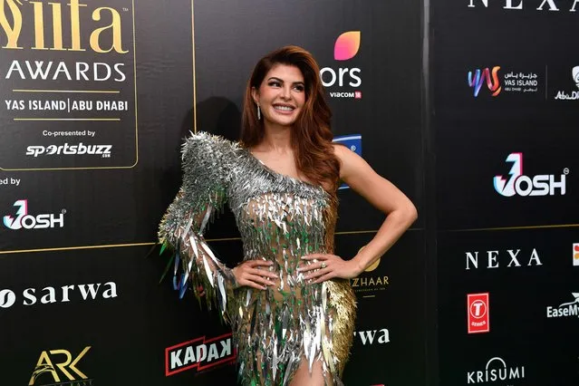 Bollywood actress Jacqueline Fernandez arrives for the green carpet ahead of 22nd edition of the International Indian Film Academy (IIFA) Awards in Abu Dhabi on June 3, 2022. (Photo by Ryan Lim/AFP Photo)