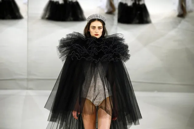 A model wears a creation by Alexis Mabille during his Haute Couture Spring-Summer 2017 fashion collection presented in Paris, Tuesday, January 25, 2017. (Photo by Francois Mori/AP Photo)