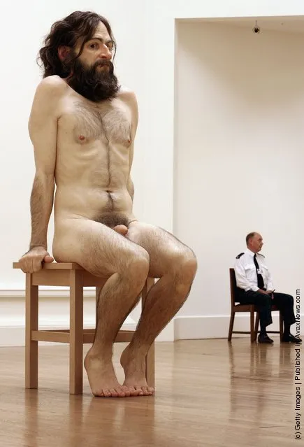 An exhibition piece entitled Wild Man is seen ahead of the opening of the Ron Mueck exhibition