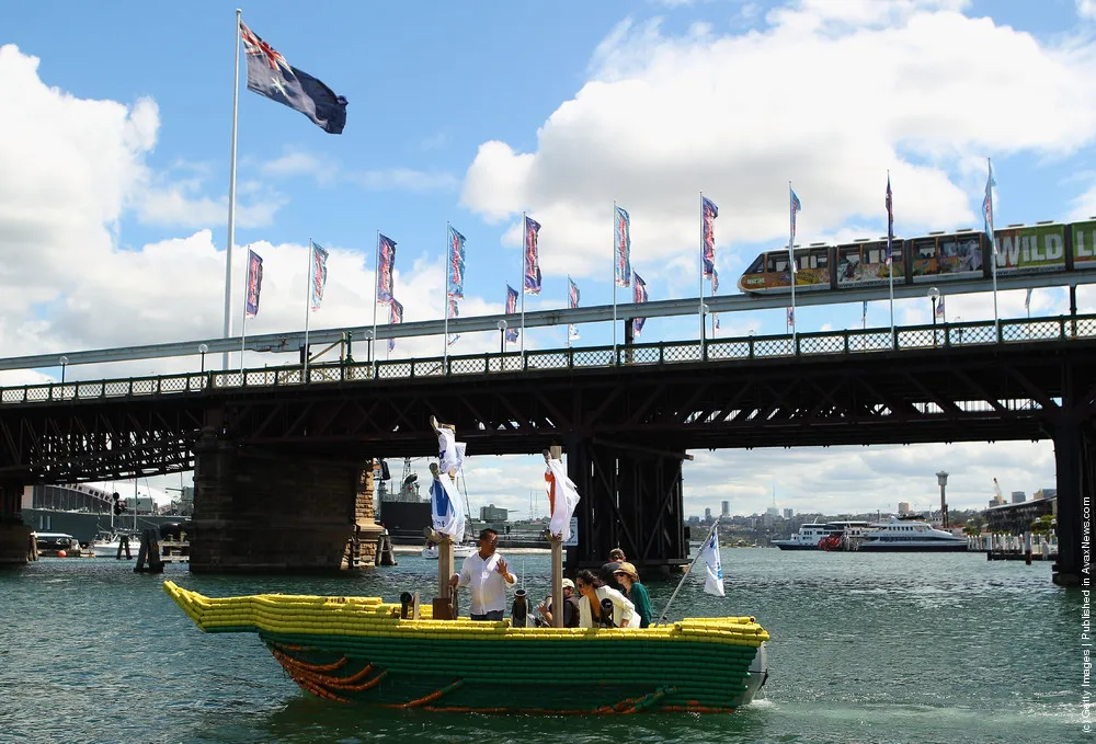 Darwin's Beer Can Boat Cruises Into Sydney Harbour