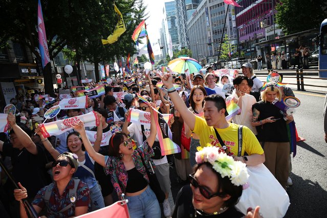 Participants parade during the Seoul Queer Culture Festival in Seoul, South Korea, on June 1, 2024. (Photo by Kim Hong-Ji/Reuters)