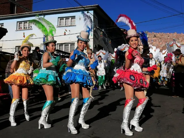 Morenada dancers perform during the “Senor del Gran Poder” (Lord of Great Power) parade in La Paz, May 21, 2016. (Photo by David Mercado/Reuters)