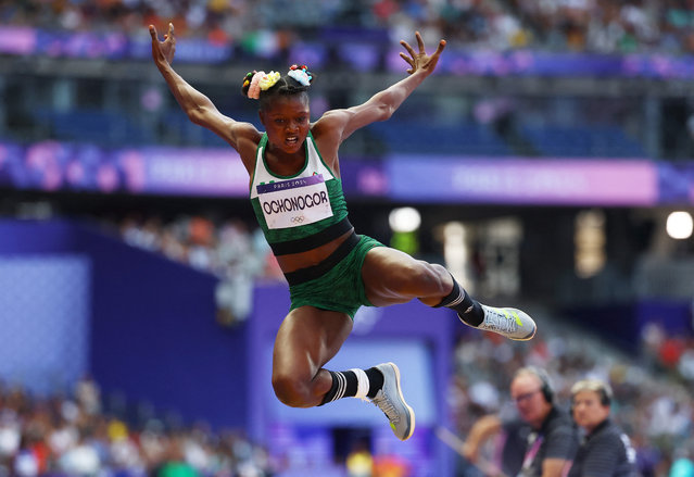 Prestina Oluchi Ochonogor of Nigeria competes during Women's Long Jump Qualification of the Athletics on Stade de France during the Paris 2024 Olympics Games on August 6, 2024 in Paris, France. (Photo by Kai Pfaffenbach/Reuters)