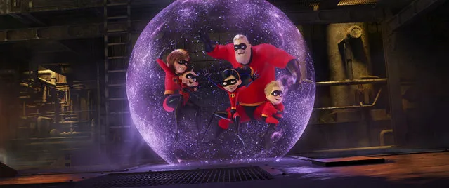 This image released by Disney Pixar shows a scene from “Incredibles 2”. (Photo by Disney/Pixar via AP Photo)