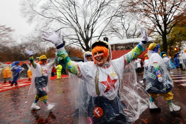 People cheer during the 98th Macy's Thanksgiving Day Parade in New York City on November 28, 2024. (Photo by Eduardo Munoz/Reuters)