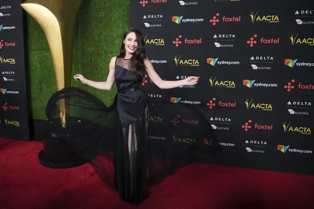 Mallory Jansen poses for photographers upon arrival at the 7th annual AACTA International Awards at the Avalon on Friday, January 5, 2018, in Los Angeles (Photo by Vianney Le Caer/Invision/AP Photo)