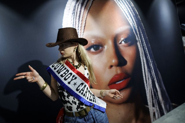 A Beyonce fan poses for a picture as they arrive at the Tottenham Hotspur Stadium to attend a Beyonce Cowboy Carter Tour concert in north London, Britain, 12 June 2025. Beyonce will perform six concerts in London from 05 June to 16 June 2025. (Photo by Tolga Akmen/EPA)