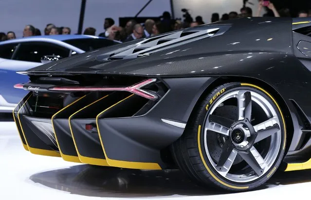 The new Lamborghini Centenario car is pictured at the 86th International Motor Show in Geneva, Switzerland, March 1, 2016. (Photo by Denis Balibouse/Reuters)