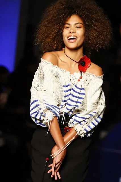 A model wears a creation for Jean-Paul Gaultier's Haute Couture Spring-Summer 2017 fashion collection presented in Paris, Wednesday, January 25, 2017. (Photo by Francois Mori/AP Photo)