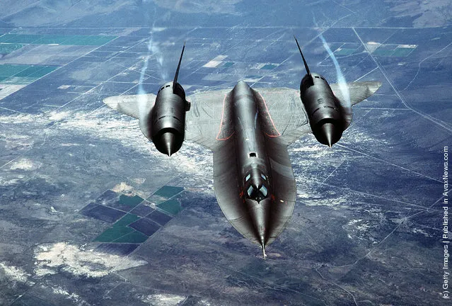 A U.S. Air Force SR-71A, also known as the Blackbird, is put through it's paces during a test flight