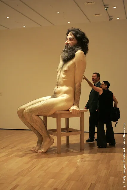 An exhibition piece entitled Wild Man is seen ahead of the opening of the Ron Mueck exhibition
