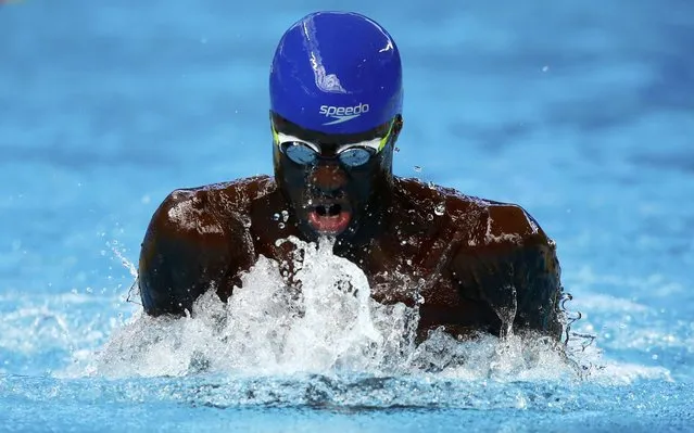 Senegal's Malick Fall competes in the men's 100m breaststroke heats at the Aquatics World Championships in Kazan, Russia, August 2, 2015. (Photo by Hannibal Hanschke/Reuters)
