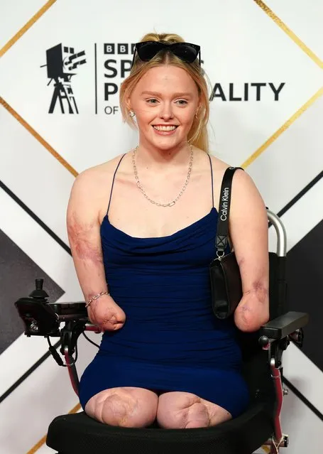 British Paralympic swimmer Ellie Challis poses on the red carpet prior to the BBC Sports Personality of the Year Awards 2022 held at MediaCityUK, Salford on Wednesday, December 21, 2022. (Photo by David Davies/PA Images via Getty Images)