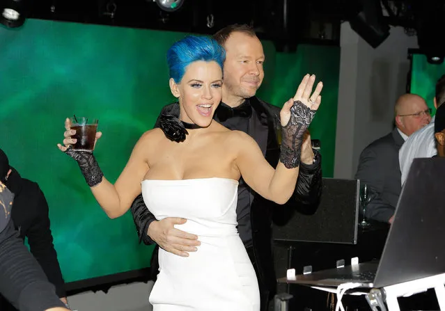 Jenny McCarthy and Donnie Wahlberg host the 15th Annual Leather & Laces Spectacular on February 2, 2018 in Minneapolis, Minnesota. (Photo by Tiffany Rose/Getty Images for Leather & Laces)