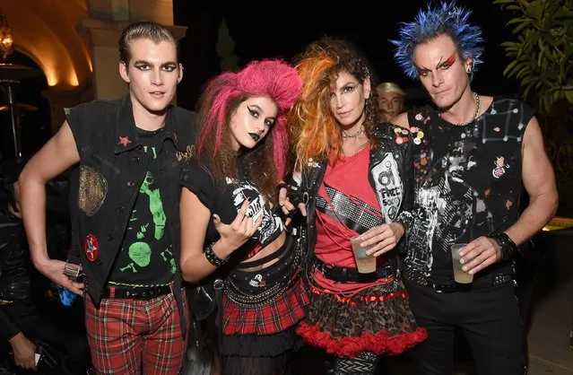 (L-R) Presley Walker Gerber, Kaia Jordan Gerber, model Cindy Crawford and Casamigos co-founder Rande Gerber attend the Casamigos Halloween Party at a private residence on October 28, 2016 in Beverly Hills, California. (Photo by Michael Kovac/Getty Images for Casamigos Tequila)