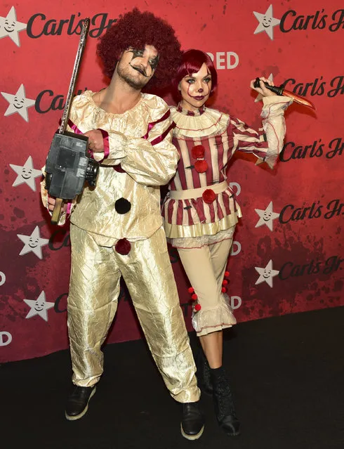 Valentin Chmerkovskiy (L) and Jenna Johnson attend Just Jared's 7th Annual Halloween Party at Goya Studios on October 27, 2018 in Los Angeles, California. (Photo by Rodin Eckenroth/Getty Images)