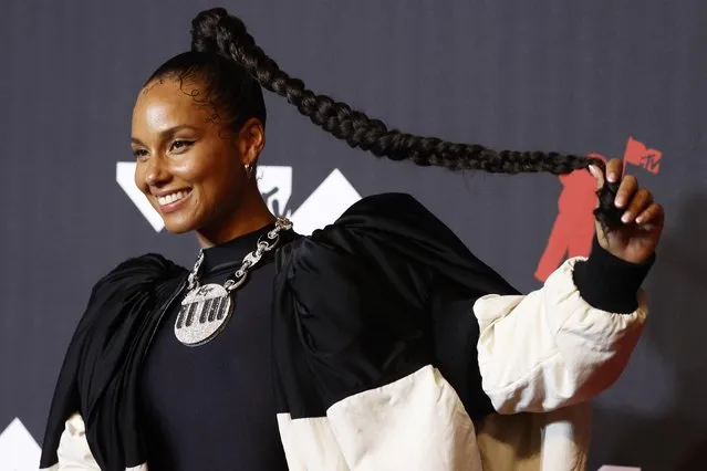 American singer-songwriter Alicia Keys attends the 2021 MTV Video Music Awards at Barclays Center on September 12, 2021 in the Brooklyn borough of New York City. (Photo by Andrew Kelly/Reuters)
