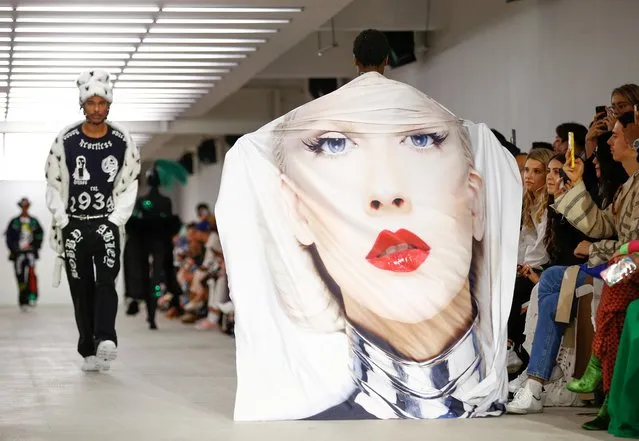 Models present creations during the Bobby Abley catwalk show at London Fashion Week in London, Britain, September 17, 2019. (Photo by Henry Nicholls/Reuters)