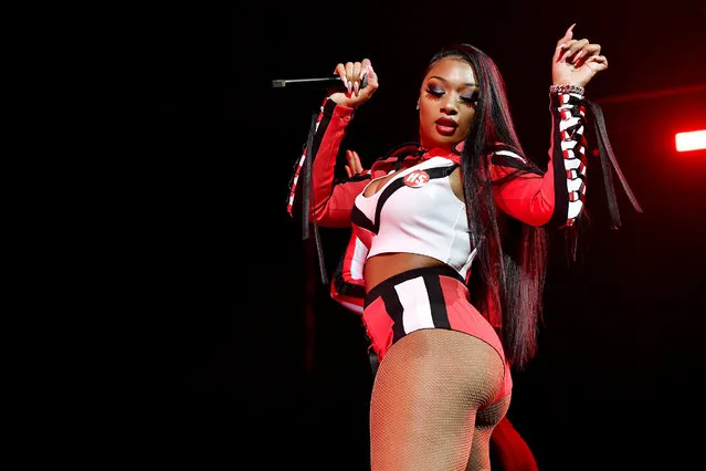Megan Thee Stallion performs onstage during the EA Sports Bowl at Bud Light Super Bowl Music Fest on January 30, 2020 in Miami, Florida. (Photo by Frazer Harrison/Getty Images for EA Sports Bowl at Bud Light Super Bowl Music Fest)