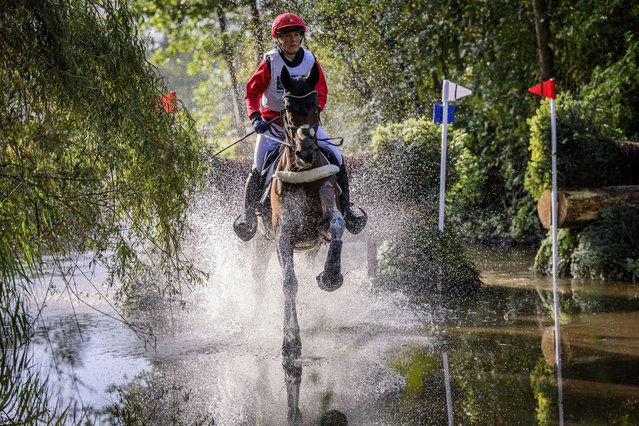 Belgium's Lara de Liedekerke-Meier riding Formidable 62 competes in cross country event of the 53rd edition of Military Boekelo-Enschede in Boekelo on October 12, 2024. (Photo by Emiel Muijderman/ANP via AFP Photo)