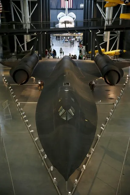 A Lockheed SR-71 Blackbird is seen at the Udvar-Hazy Smithsonian National Air and Space Annex Museum in Chantilly, Virginia August 28, 2015. (Photo by Gary Cameron/Reuters)