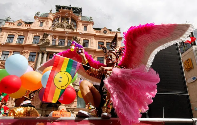 A participant attends the Prague Pride Parade where thousands marched through the city centre in support of gay rights, in Czech Republic, August 13, 2016. (Photo by David W. Cerny/Reuters)