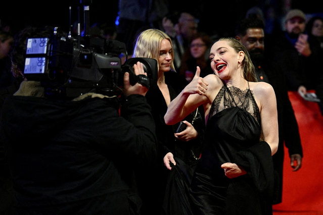 Cast member, American actress Amanda Seyfried gestures as she attends the screening of the movie “Seven Veils” at the 74th Berlinale International Film Festival in Berlin, Germany, on February 22, 2024. (Photo by Annegret Hilse/Reuters)
