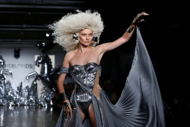 A model presents creations from The Blonds Spring/Summer 2017 collection during New York Fashion Week in the Manhattan borough of New York, U.S., September 11, 2016. (Photo by Lucas Jackson/Reuters)