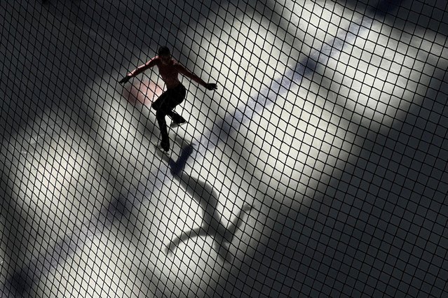 A person is seen iceskating in Dubai, United Arab Emirates on March 7, 2023. (Photo by Amr Alfiky/Reuters)