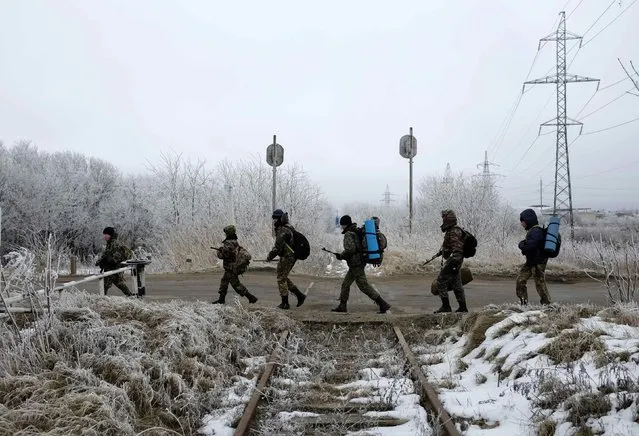 Students from the General Yermolov Cadet School march during a field exercise outside the south Russian city of Stavropol January 25, 2015. (Photo by Eduard Korniyenko/Reuters)