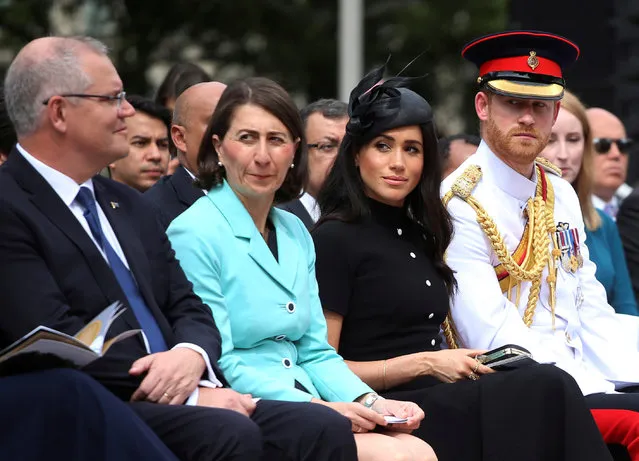 Britain's Prince Harry and Meghan, Duchess of Sussex, Australia's Prime Minister Scott Morrison and New South Wales Premier Gladys Berejiklian attend the opening of the enhanced ANZAC memorial in Hyde Park, Sydney, Australia October 20, 2018. (Photo by Ian Vogler/Pool via Reuters)