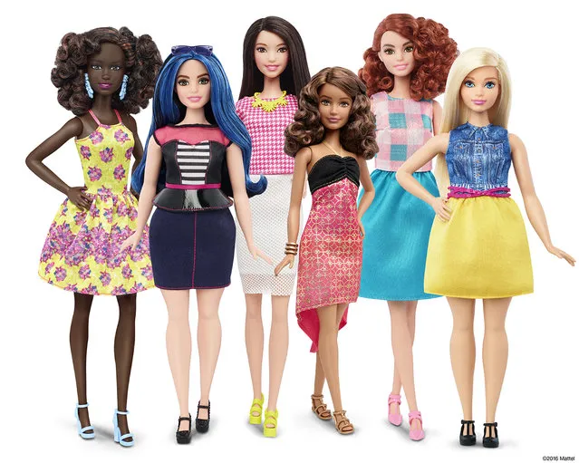 This photo provided by Mattel shows a group of new Barbie dolls introduced in January 2016. (Photo by Mattel via AP Photo)
