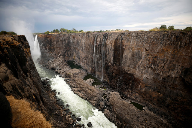 Low-water levels are seen after a prolonged drought at Victoria Falls, Zimbabwe on December 4, 2019. (Photo by Reuters/Staff)