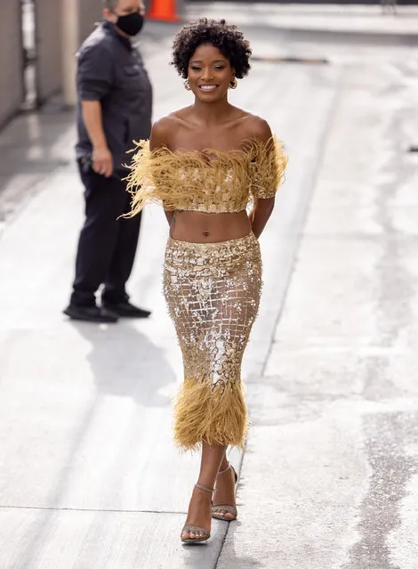 American actress, singer and television personality Keke Palmer is seen at “Jimmy Kimmel Live” on August 18, 2021 in Los Angeles, California. (Photo by RB/Bauer-Griffin/GC Images)
