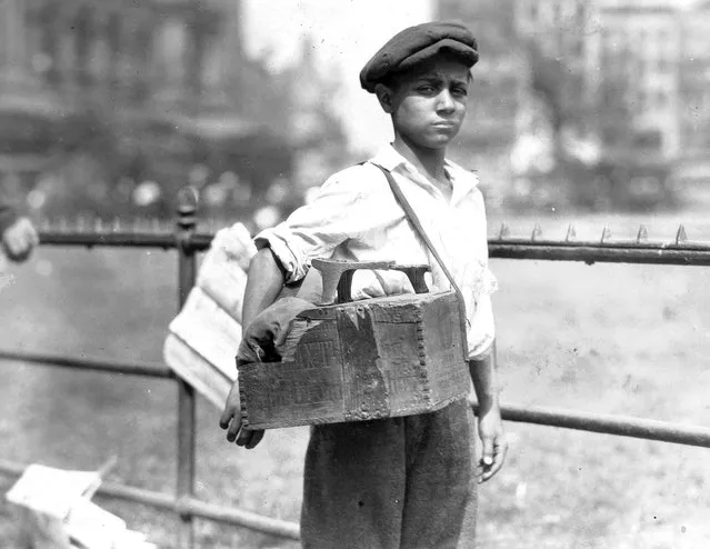 Portrait of a young, unidentified shoe shiner in City Hall Park, New York, New York, July 25, 1924. (Photo by Lewis W. Hine/Buyenlarge/Getty Images)