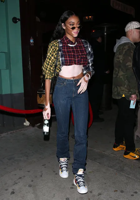 Winnie Harlow seen leaving Kevin Hart's comedy show at Peppermint Night Club in West Hollywood, CA. on January 28, 2020. (Photo by THEREALSPW/Splash News and Pictures)