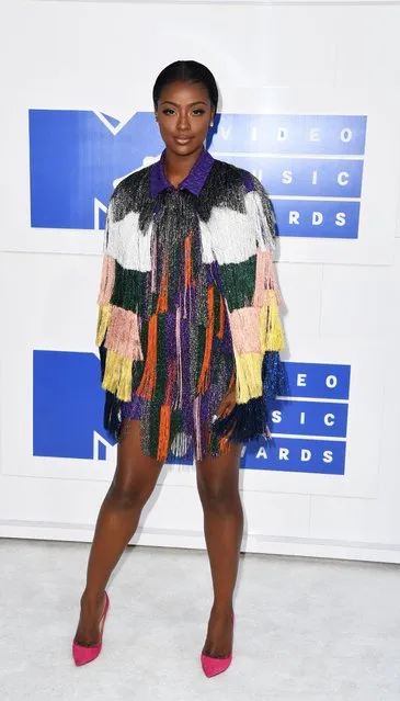 Justine Skye arrives for the 2016 MTV Video Music Awards August 28, 2016 at Madison Square Garden in New York. (Photo by Angela Weiss/AFP Photo)