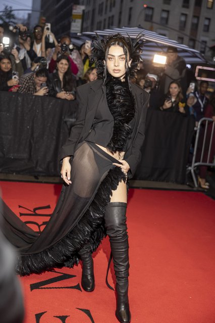 Charli XCX at The Mark Hotel before the 2025 Met Gala: “Superfine: Tailoring Black Style” held at the Metropolitan Museum of Art on May 5, 2025 in New York, New York. (Photo by Lone Pine Media)