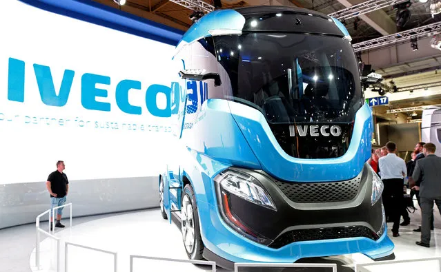 An Iveco truck is seen at the IAA Commercial Vehicles trade show in Hanover, Germany September 22, 2016. (Photo by Fabian Bimmer/Reuters)