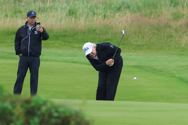 President Donald Trump golfs at the Trump Turnberry resort in Turnberry, Scotland, Britain on July 27, 2025. (Photo by Phil Noble/Reuters)