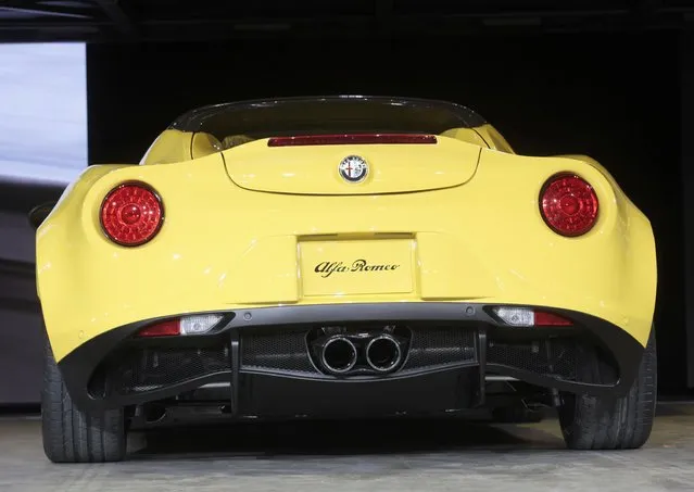 Rear view of the 2015 Alfa Romeo 4C Spyder as it is displayed during the first press preview day of the North American International Auto Show in Detroit, Michigan January 12, 2015. (Photo by Rebecca Cook/Reuters)