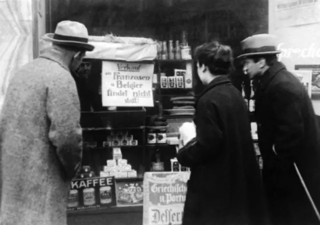 German dealers have agreed to refused to sell food to French and Belgians in Berlin, February 8, 1923, as their part in the request by the Nationalists to show their protest for the invasion of the Ruhr. (Photo by AP Photo)