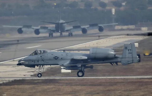 A U.S. Air Force A-10 Thunderbolt II fighter jet lands at Incirlik airbase in the southern city of Adana, Turkey, December 10, 2015. (Photo by Umit Bektas/Reuters)