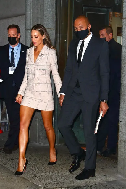 American former professional baseball shortstop Derek Jeter and his wife, Virgin Islands born model Hannah Davis leave Cipriani this evening after attending a fundraiser gala in New York, NY. on October 6, 2021. (Photo by BlayzenPhotos/Backgrid USA)