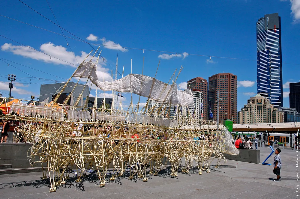 Strandbeest Structure Unveiled In Federation Square