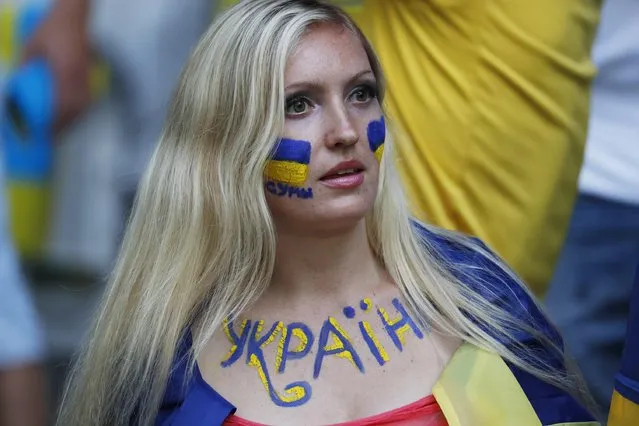 Football Soccer, Germany vs Ukraine, EURO 2016, Group C, Stade Pierre-Mauroy, Lille, France on June 12, 2016. Ukraine fan. (Photo by Pascal Rossignol/Reuters/Livepic)