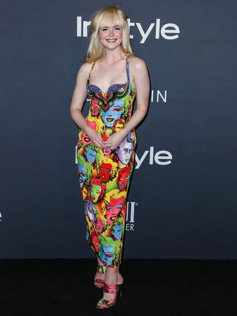 Actress Elle Fanning wearing Versace arrives at the InStyle Awards 2017 held at the Getty Center on October 23, 2017 in Los Angeles, California, United States. (Photo by Xavier Collin/Image Press Agency/Splash News)