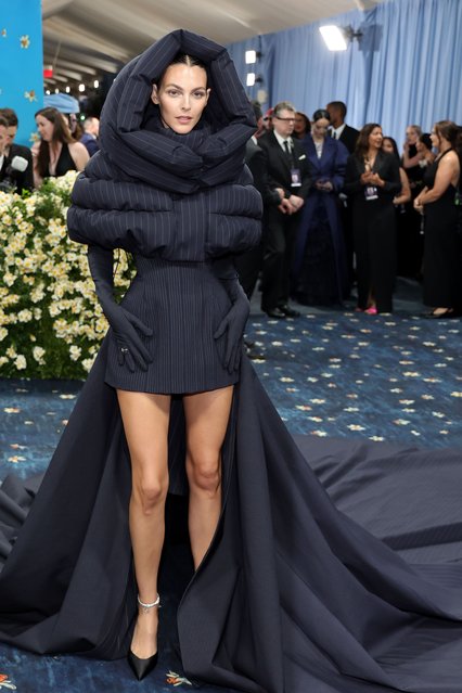 Italian fashion model Vittoria Ceretti attends the 2025 Met Gala Celebrating “Superfine: Tailoring Black Style” at Metropolitan Museum of Art on May 05, 2025 in New York City. (Photo by Savion Washington/Getty Images)