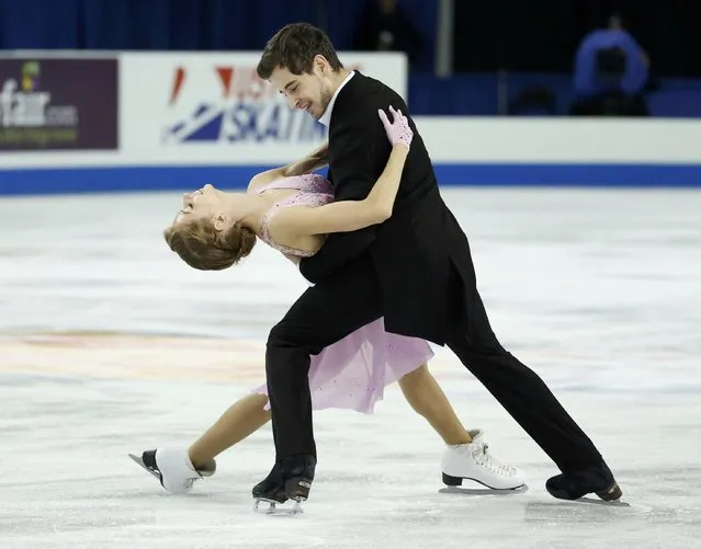 Alexandra Nazarova and Maxim Nikitin of Ukraine perform during the ice dance short program at the Skate America figure skating competition in Milwaukee, Wisconsin October 23, 2015. (Photo by Lucy Nicholson/Reuters)