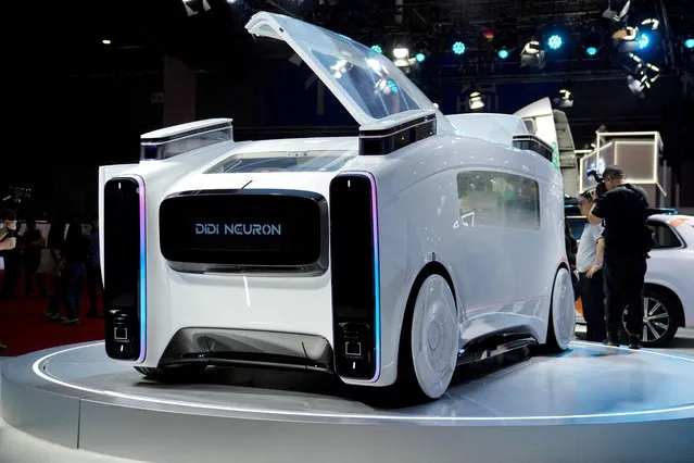 Didi Neuron, a robotaxi concept from Didi, is displayed at the Auto Shanghai show, in Shanghai, China on April 18, 2023. (Photo by Aly Song/Reuters)